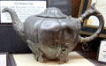 Metal teapot carried on Runaway Scrape1836 by Texas settlers Elizabeth & Eli Mitchell at Gonzales Historical Memorial. Gonzales, TX.