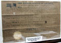 Grant for land in Texas to compensate for military service signed by Abraham Lincoln on March 15, 1864 at Gonzales Historical Memorial. Gonzales, TX.
