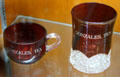 Texas Centennial commemorative ruby glass at Gonzales Historical Memorial. Gonzales, TX.