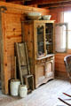Cupboard in Gates house at Pioneer Village. Gonzales, TX.