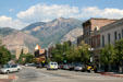 Ogden streetscape of heritage buildings along 25th Street. Ogden, UT
