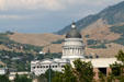 Utah State Capitol against hills surrounding Salt Lake. Salt Lake City, UT.