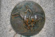 Pony Express rider bronze plaque by A. Phimister Proctor on S. Main Street where Pony Express Station once stood. Salt Lake City, UT.