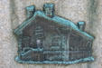 Bronze plaque of what original Social Hall looked like. Salt Lake City, UT.