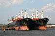 Bonny & Anders cargo ships docked in Norfolk harbor. Norfolk, VA.