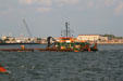 Dredging operation in Norfolk harbor. Norfolk, VA.