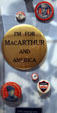 MacArthur for President buttons at Douglas MacArthur Memorial. Norfolk, VA.