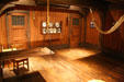 Mockup of early American sailing ship mess & crew quarters at Hampton Roads Naval Museum. Norfolk, VA.