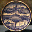 Jamestown Exposition of 1907 souvenir plate with administration building from Hampton Roads Naval Museum at Nauticus at Hampton Roads Naval Museum. Norfolk, VA.