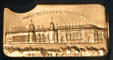 Jamestown Exposition souvenir match safe with Manufacturers Building at Hampton Roads Naval Museum. Norfolk, VA.