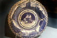 Jamestown Exposition souvenir Pocahontas plate at Hampton Roads Naval Museum. Norfolk, VA.