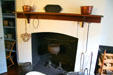 Fireplace in basement workroom of Woodrow Wilson Birthplace. Staunton, VA.