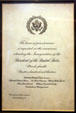 Invitation to Woodrow Wilson Inaugural Ball at his Presidential Library. Staunton, VA.