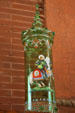 Knight painted on antique German covered glass beaker at Morven Park. Leesburg, VA.