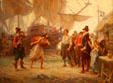Abduction of Pocahontas painting by Jean Leon Gerome Ferris at Museum of Virginia History. Richmond, VA.