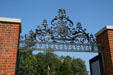 Iron gates leading to Memorial Church erected in 1907 at Jamestown Colonial National Park. Jamestown, VA.
