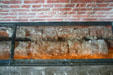 Foundations of 1617 church under glass within Memorial Church at Jamestown Colonial National Park. Jamestown, VA.