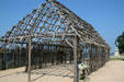 Reconstructed outline of where settlements barracks once stood at Jamestown Colonial National Park. Jamestown, VA.