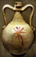 Earthenware costrel from Seville, Spain found at Harvey House in Jamestown National Park Museum. Jamestown, VA.