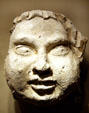Plaster cherub face from Sherwood house in Jamestown National Park Museum. Jamestown, VA.