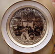Jamestown commemorative plate in Jamestown National Park Museum. Jamestown, VA.