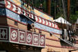 Decorative detail of Susan Constant replica at Jamestown Settlement. Jamestown, VA.