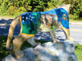 Spirit of Vermont sidewalk art by Will Moses as part of Catamount Prowl at Bennington Museum. Bennington, VT.