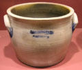 Stoneware crock by Bennington Factory at Bennington Museum. Bennington, VT.