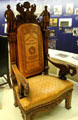 Armchair carved with Washington & Kossuth given by Hungary at President Calvin Coolidge State Historic Park. Plymouth Notch, VT.