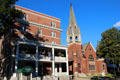 Washington Apartment building & First Baptist Church. Barre, VT.