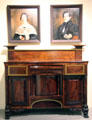 Sideboard attrib. to William H. Livingston of Burlington, VT under portraits at Vermont History Center. Barre, VT.