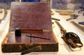 Civil War writing desk & sword at Vermont History Center. Barre, VT.