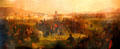 Battle of Cedar Creek painting by Julian Scott, shows a Civil War battle in Virginia's Shenandoah Valley on Oct., 1864, when the First Vermont Brigade rallies to reverse a Union retreat at Vermont State House. Montpelier, VT.