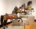 Carousel horses in circus building at Shelburne Museum. Shelburne, VT.