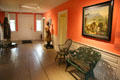 Folk arts in central hallway of Stagecoach Inn at Shelburne Museum. Shelburne, VT.