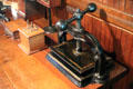 Letter copying press in Shelburne Railroad Station at Shelburne Museum. Shelburne, VT.