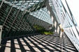 Sidewalk tunnels along front of Seattle Public Library. Seattle, WA.