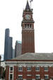 King Street Station against Columbia Center & Seattle Municipal Tower. Seattle, WA.