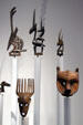 Collection of masks from Mali Eastern Africa at Seattle Art Museum. Seattle, WA.