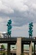 Side view of bridge with Crystal Towers. Tacoma, WA.