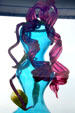 Blue & violet glass sculpture by Dale Chihuly in Venetian Wall. Tacoma, WA.