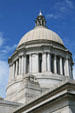 Oblique view of dome of Washington State Capitol. Olympia, WA.