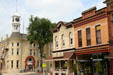 Columbus City Hall & heritage buildings along James St. Columbus, WI.