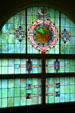Sullivan stained-glass window details in Farmer's & Merchant's Union Bank. Columbus, WI.
