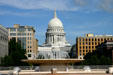 State Capitol looking up Martin Luther King Jr. Blvd. Madison, WI.