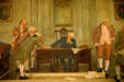 Painting of George Washington at signing of US Constitution by Albert Herter in Supreme Court Chamber in Wisconsin State Capitol. Madison, WI.