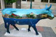 Mendota skyline on Lake Moonona & Mendota by Leah Griffith Boyce in Madison CowParade. Madison, WI.