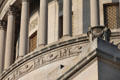 Low reliefs carved into limestone on West Virginia State Capitol. Charleston, WV.