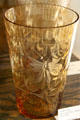 Cut Loop Optic vase in amber at Fostoria Glass Museum. Moundsville, WV.