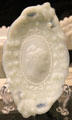 Jenny Lind milk glass pin tray at Fostoria Glass Museum. Moundsville, WV.